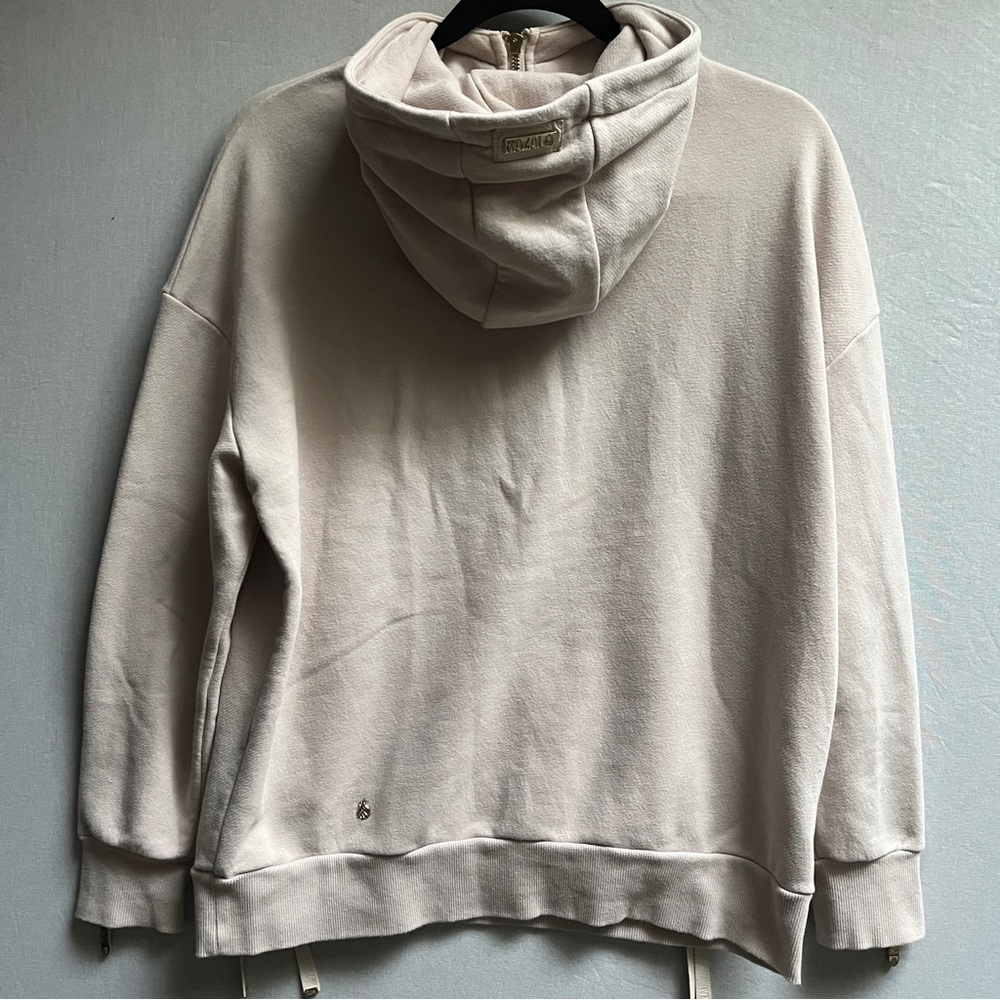 KAZAI Paparazzi Half Zip Oversize Hoodie XS Beige Streetwear - Picture 3 of 11